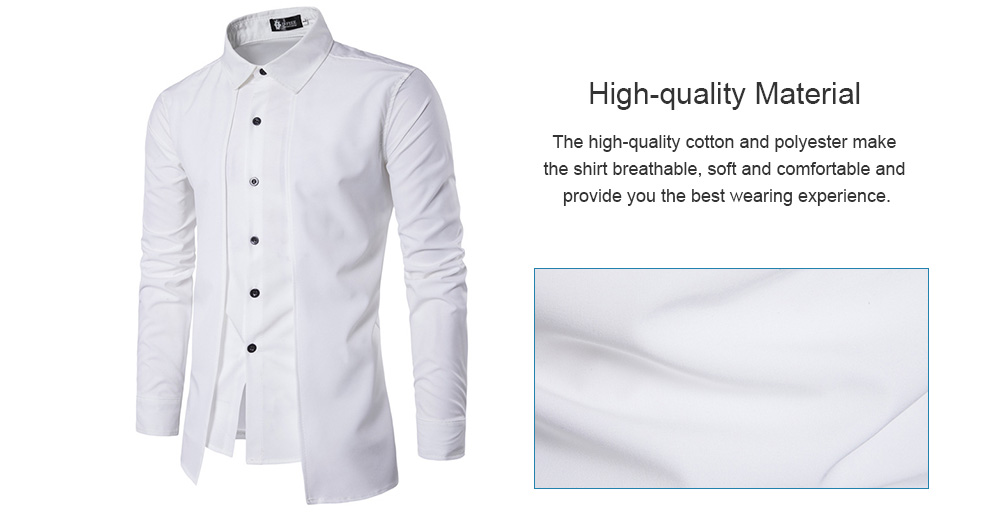 Trendy Business Solid Color Long Sleeve Shirt for Men