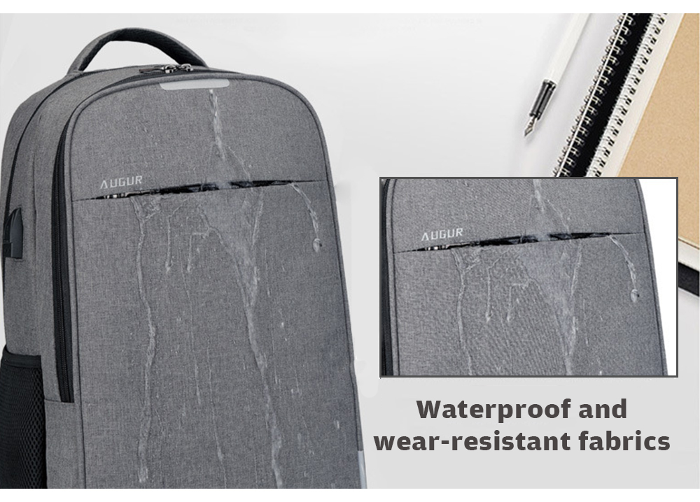 AUGUR Leisure Anti-theft Laptop Travel Backpack with USB Charging Port
