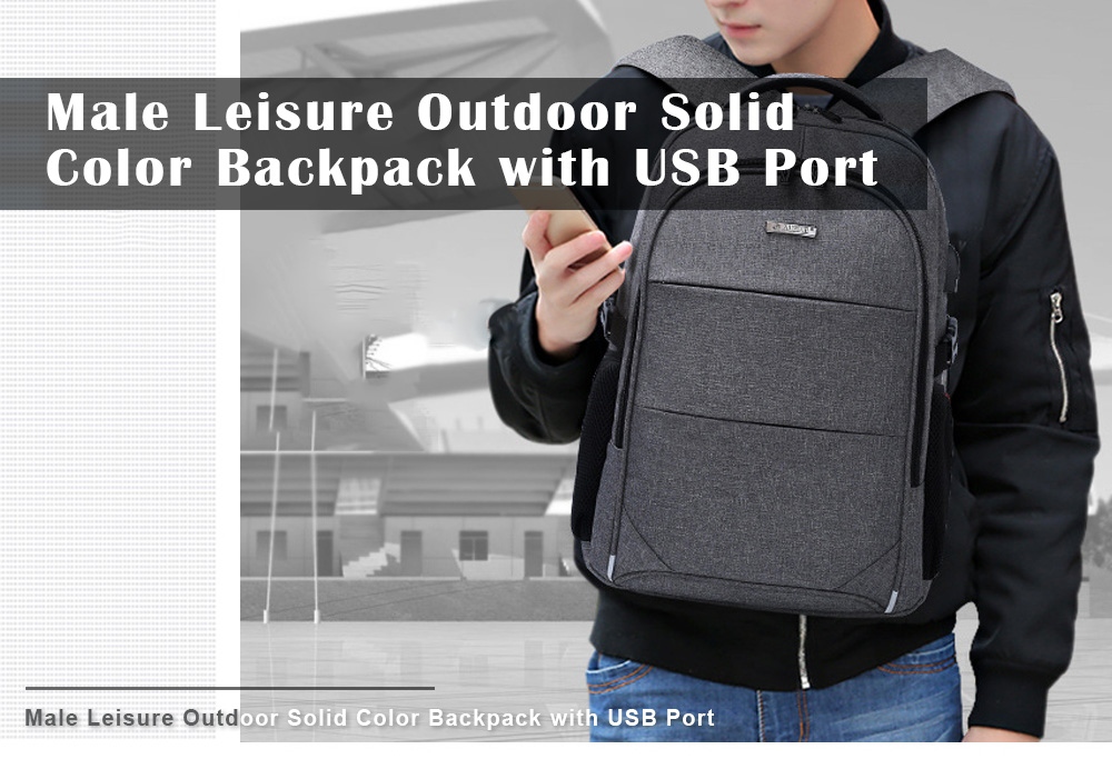 AUGUR Leisure Waterproof Travel Backpack with USB Charging Port