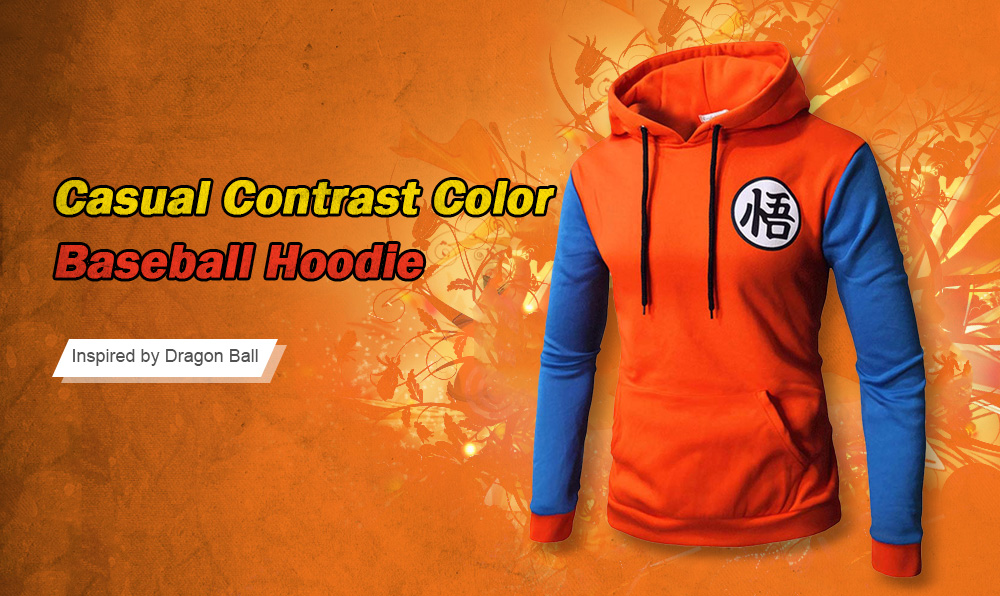 Contrast Color Baseball Casual Hoddie for Men