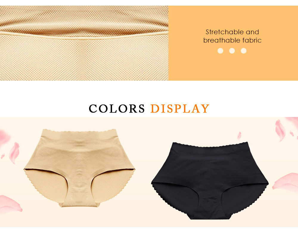 Mid Waist Solid Color Padded Seamless Women Body Shape Slimming Panties