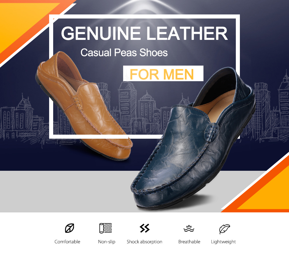 Genuine Leather Casual Peas Shoes for Men