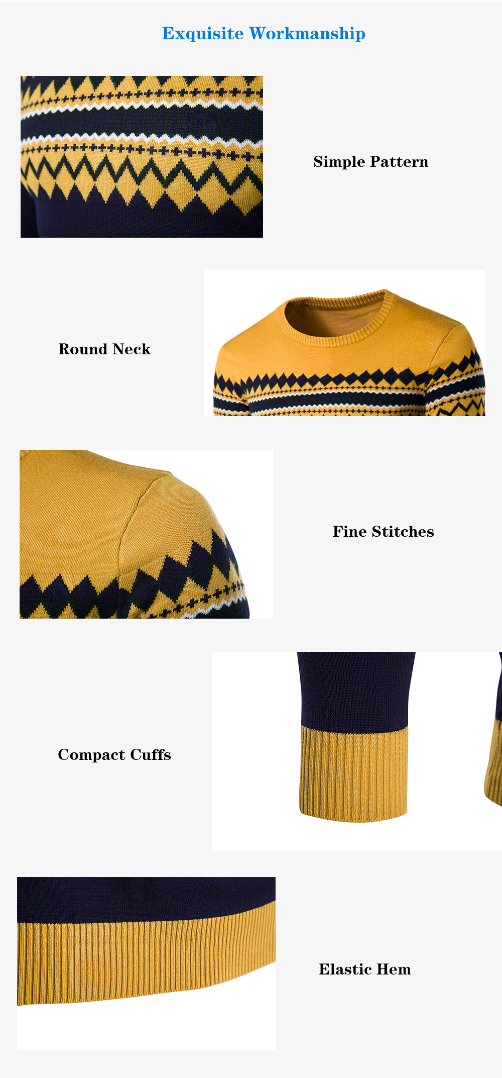 Men's Sweater Round Neck with Pattern