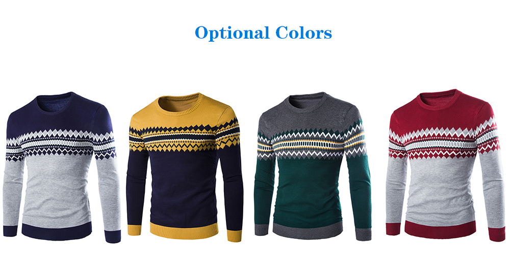 Men's Sweater Round Neck with Pattern