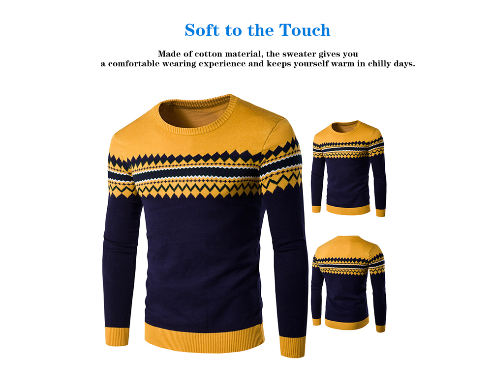 Men's Sweater Round Neck with Pattern