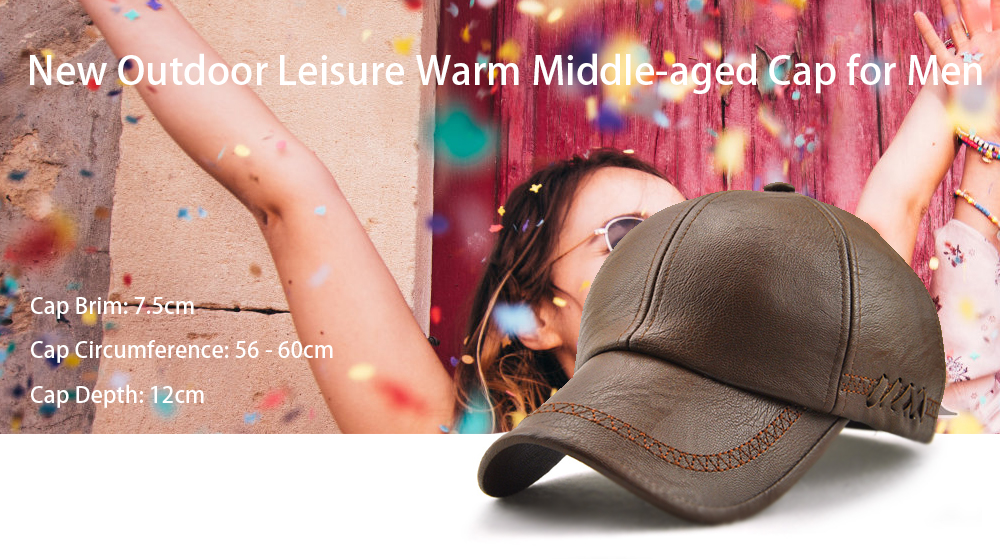 12965 New Outdoor Leisure Warm Middle-aged Cap for Men