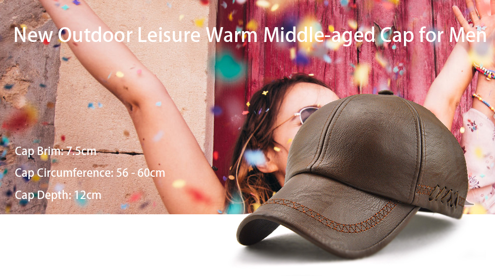 12965 New Outdoor Leisure Warm Middle-aged Cap for Men