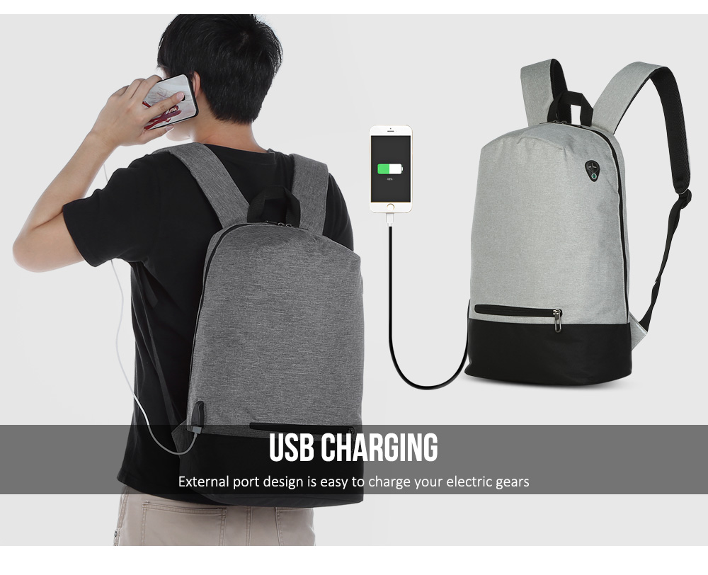 Guapabien USB Charging Laptop Casual Backpack Men Travel Bag