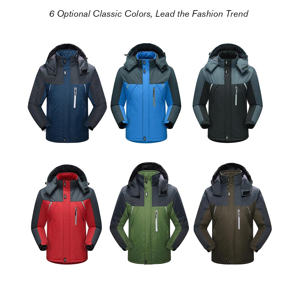 Men's Ski Waterproof Fleece Mountain Hooded Jackets Outdoor Coat