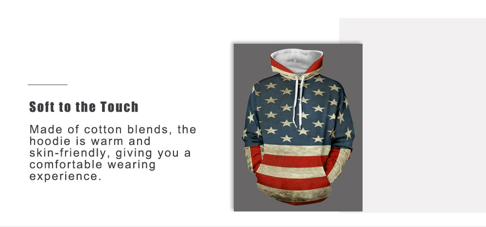 Distressed American Flag Pullover Hoodie