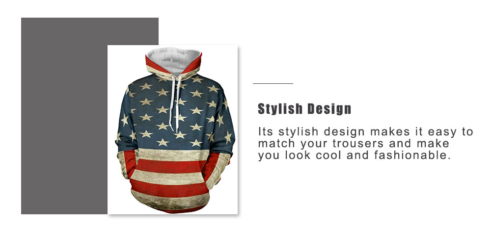 Distressed American Flag Pullover Hoodie