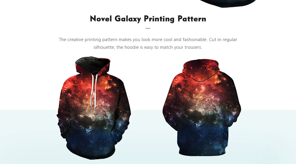 Hooded 3D Galaxy Print Pullover Hoodie