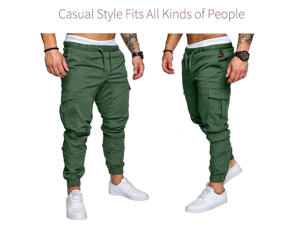 Men Casual Elastic Sports Trousers Large Size
