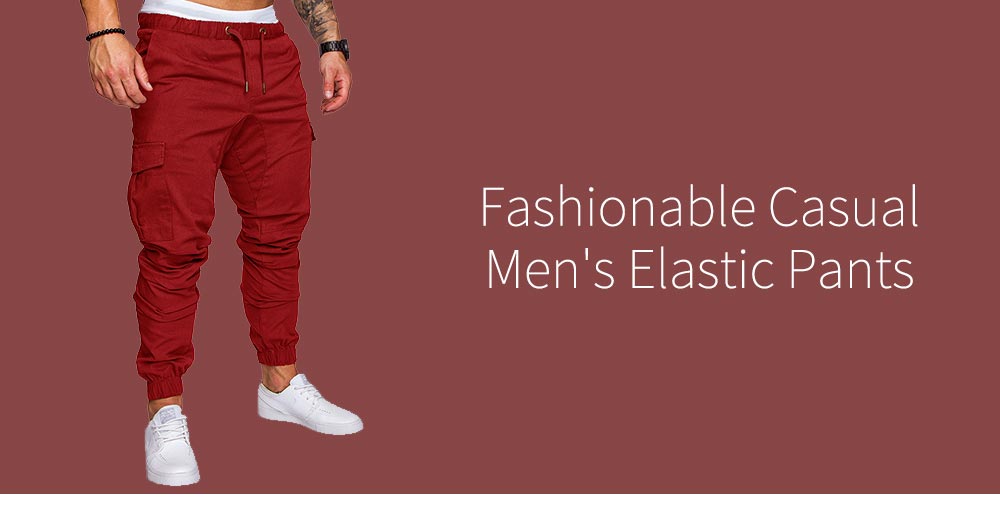 Men Casual Elastic Sports Trousers Large Size