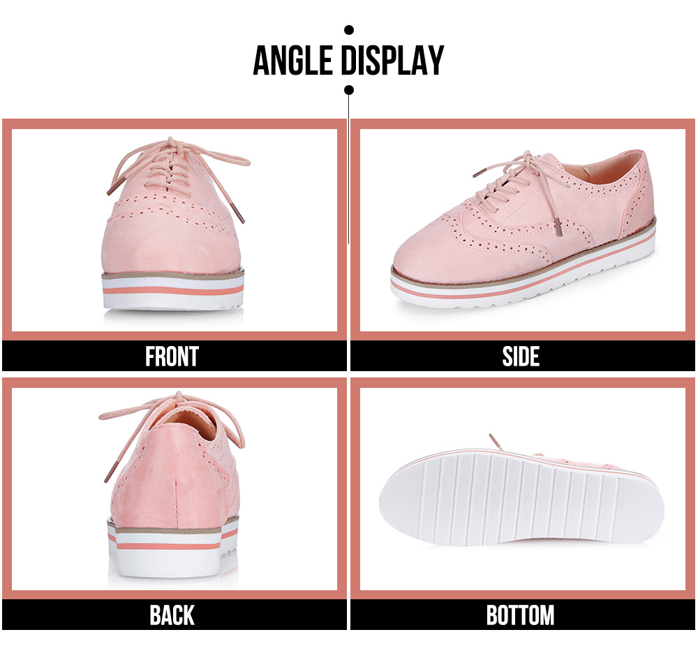 Light Bubble Thick Bottom Round Toe Hollow Lace-up Casual Women Shoes