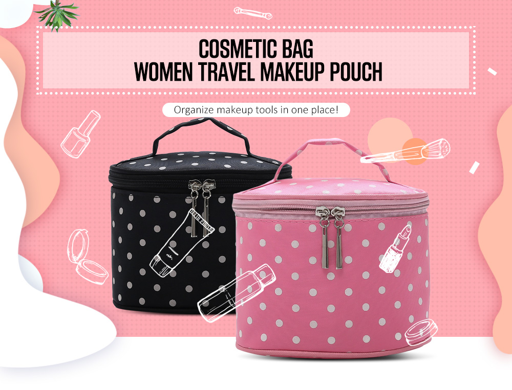 Guapabien Cosmetic Bag Women Travel Makeup Organizer Zipper Case Pouch