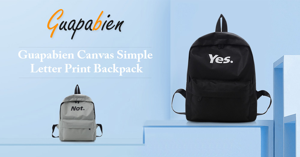 Guapabien Canvas Simple Letter Print Backpack