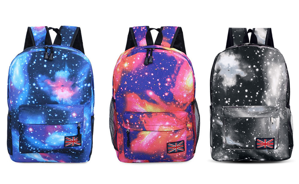 Charming Cosmos Print Unisex School Shopping Travel Portable Backpack