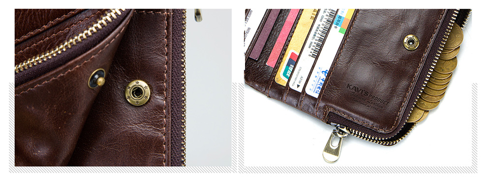 GZCZ Men Multifunctional Wallet Leisure Zipper Anti-theft