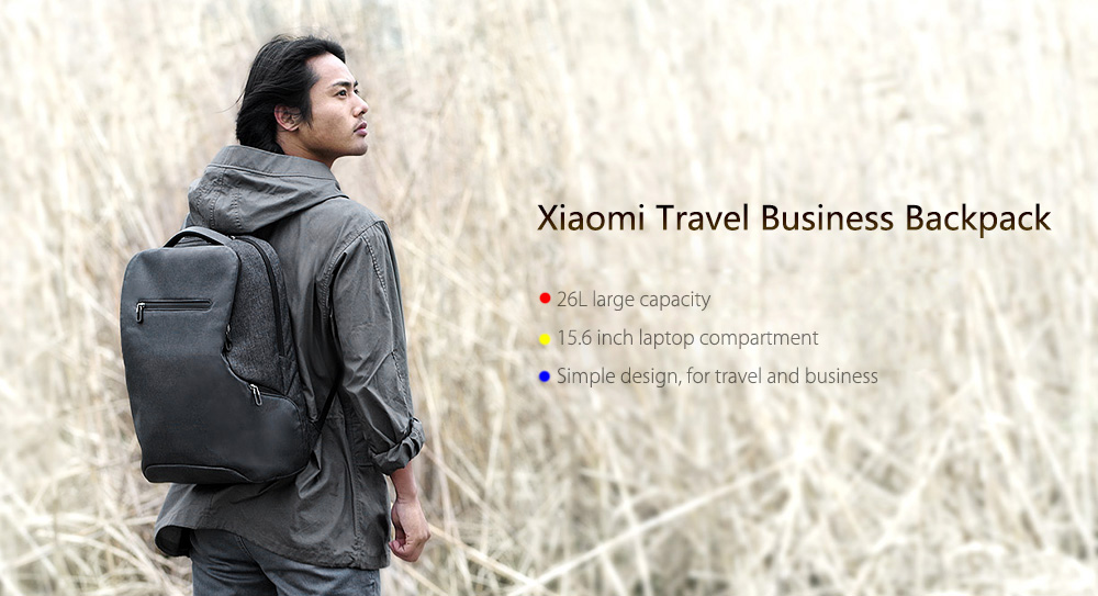 Xiaomi Water-resistant 26L Business Travel Backpack 15.6 inch Laptop Bag