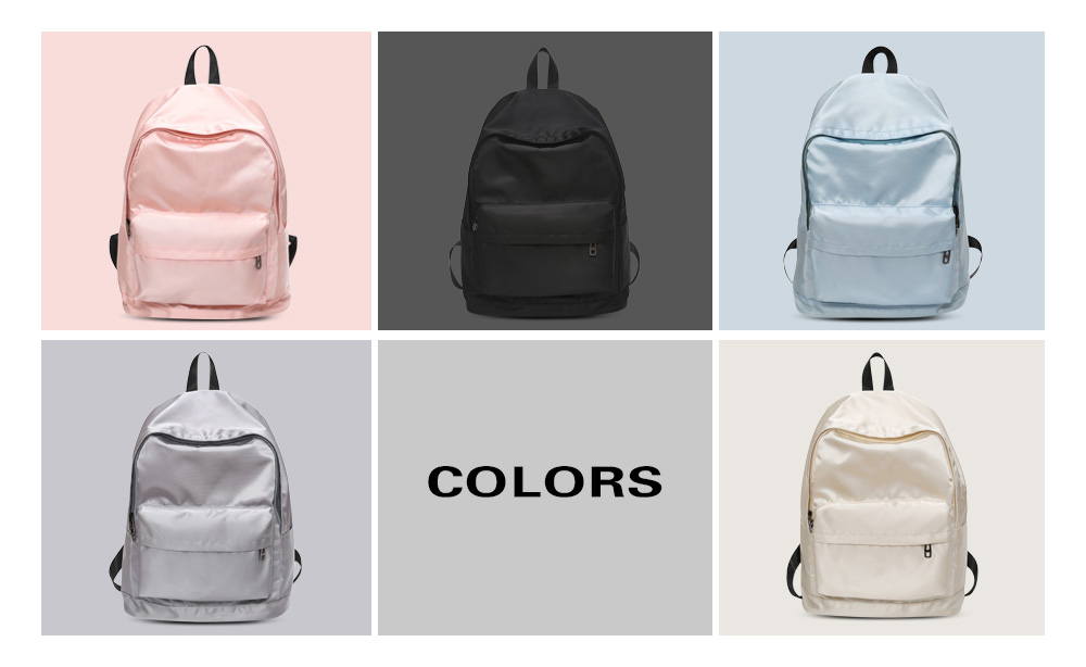 Guapabien Lady Casual Style Solid Color Simple Design Girl Backpack