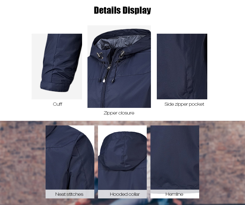 Male Clothes Casual Hooded Windbreaker Outdoor Running Men's Jacket