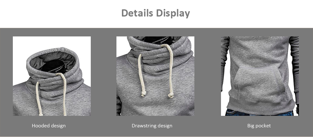 Whole Colored Drawstring Casual Hoodie