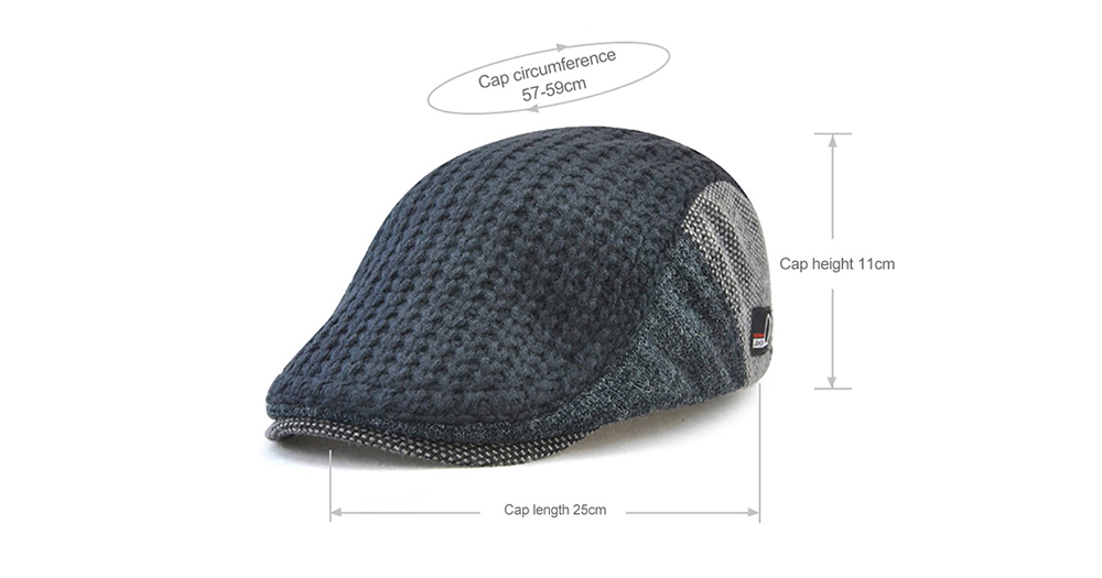 JAMONT Men's British Style Knitted Wool Hat Warm Beret for Autumn and Winter