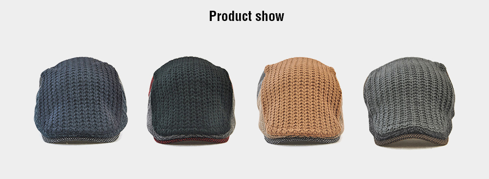 JAMONT Men's British Style Knitted Wool Hat Warm Beret for Autumn and Winter