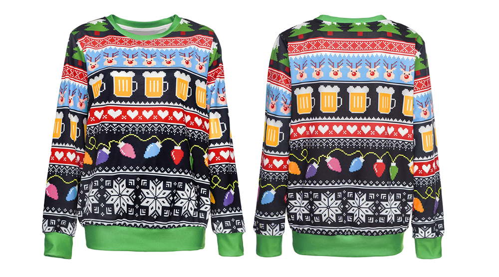 Merry Christmas Sweatshirt Unisex Funny Round Neck Long Sleeve Sweater Lovers Clothing