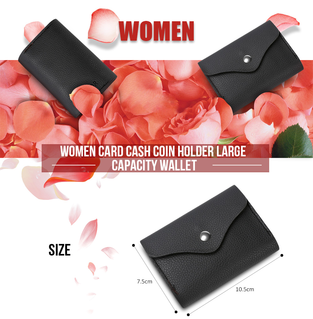 FONMOR Women PU Leather Card Cash Coin Holder Large Capacity Wallet