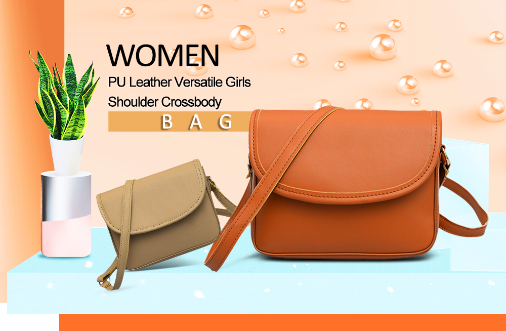 Guapabien Women PU Leather Versatile Girls Shoulder Crossbody Bag