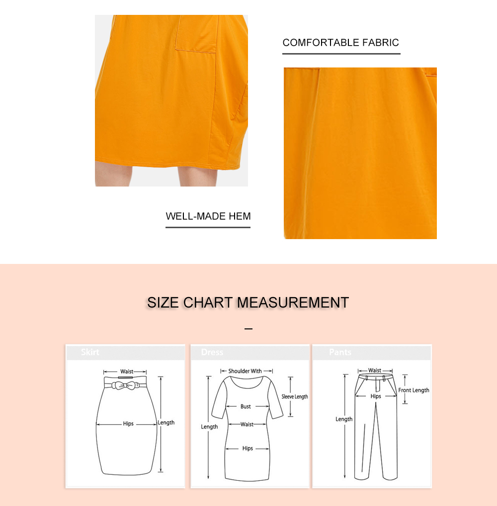 Plus Size Front Pockets Midi Dress