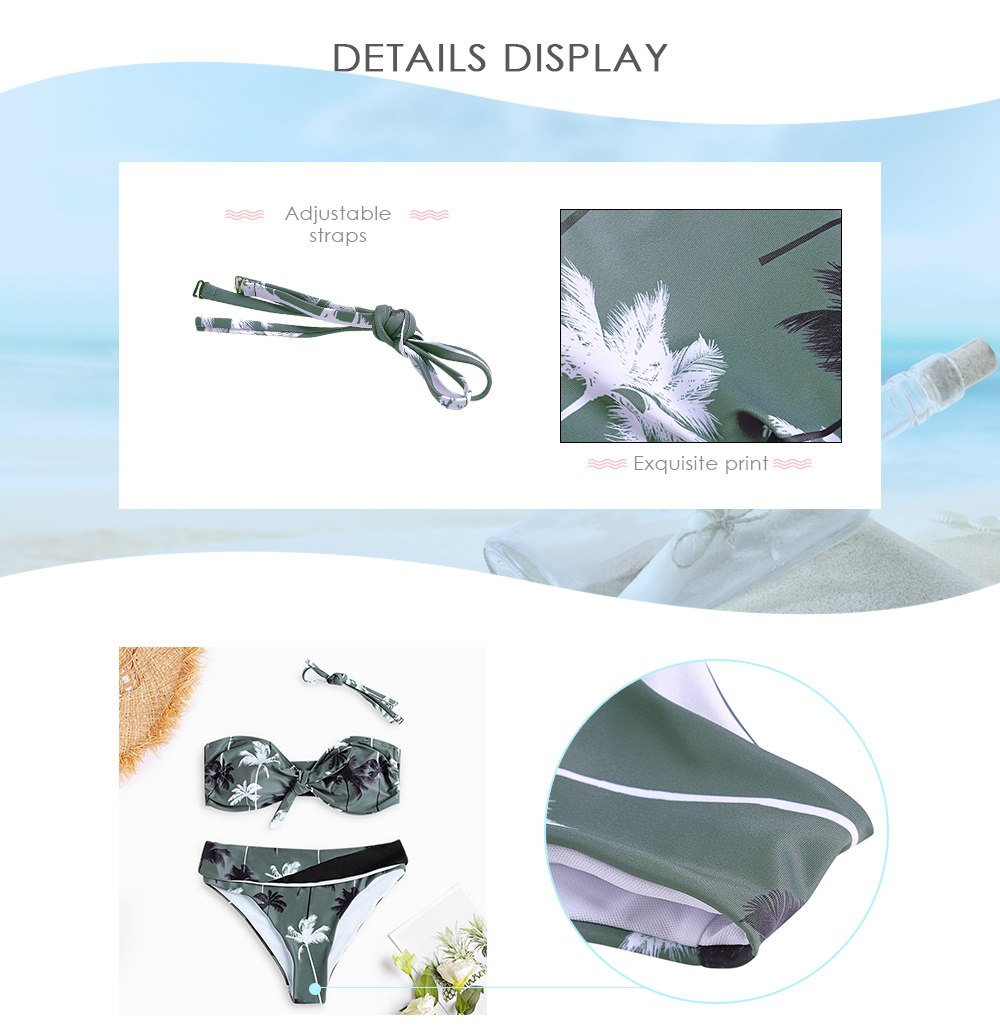 Women Sexy Print Wire Free Padded Bikini