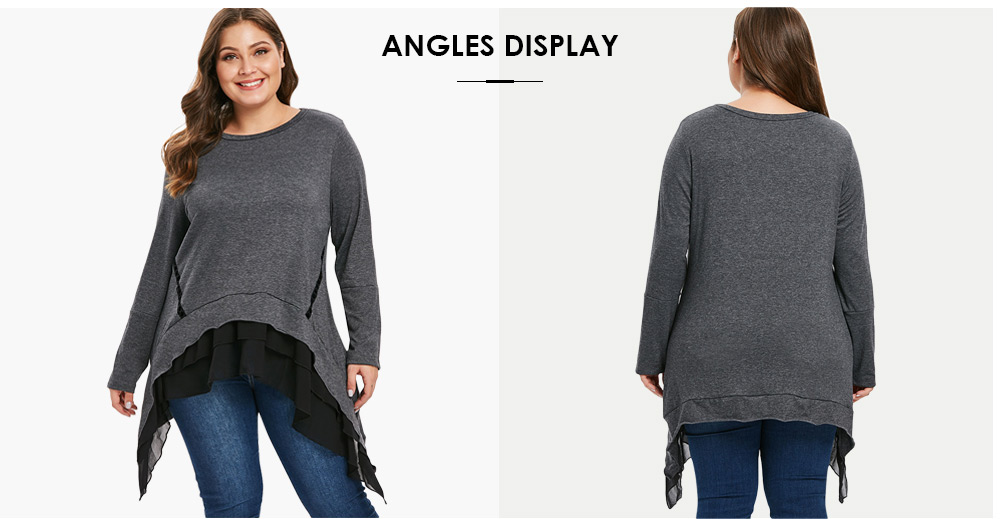 Plus Size Layered Hem Asymmetrical T-shirt