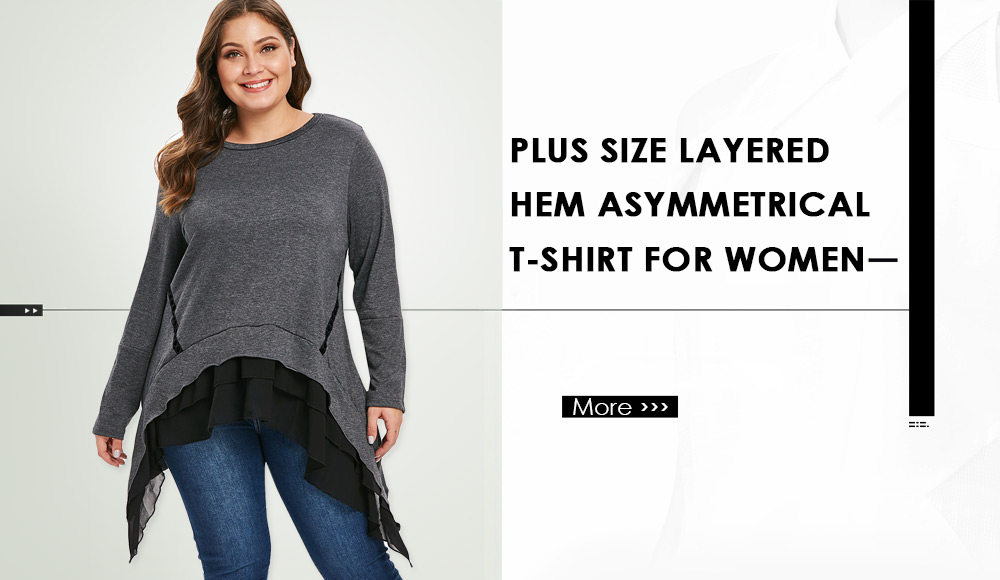Plus Size Layered Hem Asymmetrical T-shirt