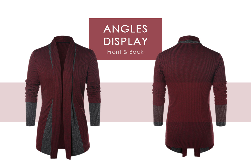 Color Block Long Sleeve Coat