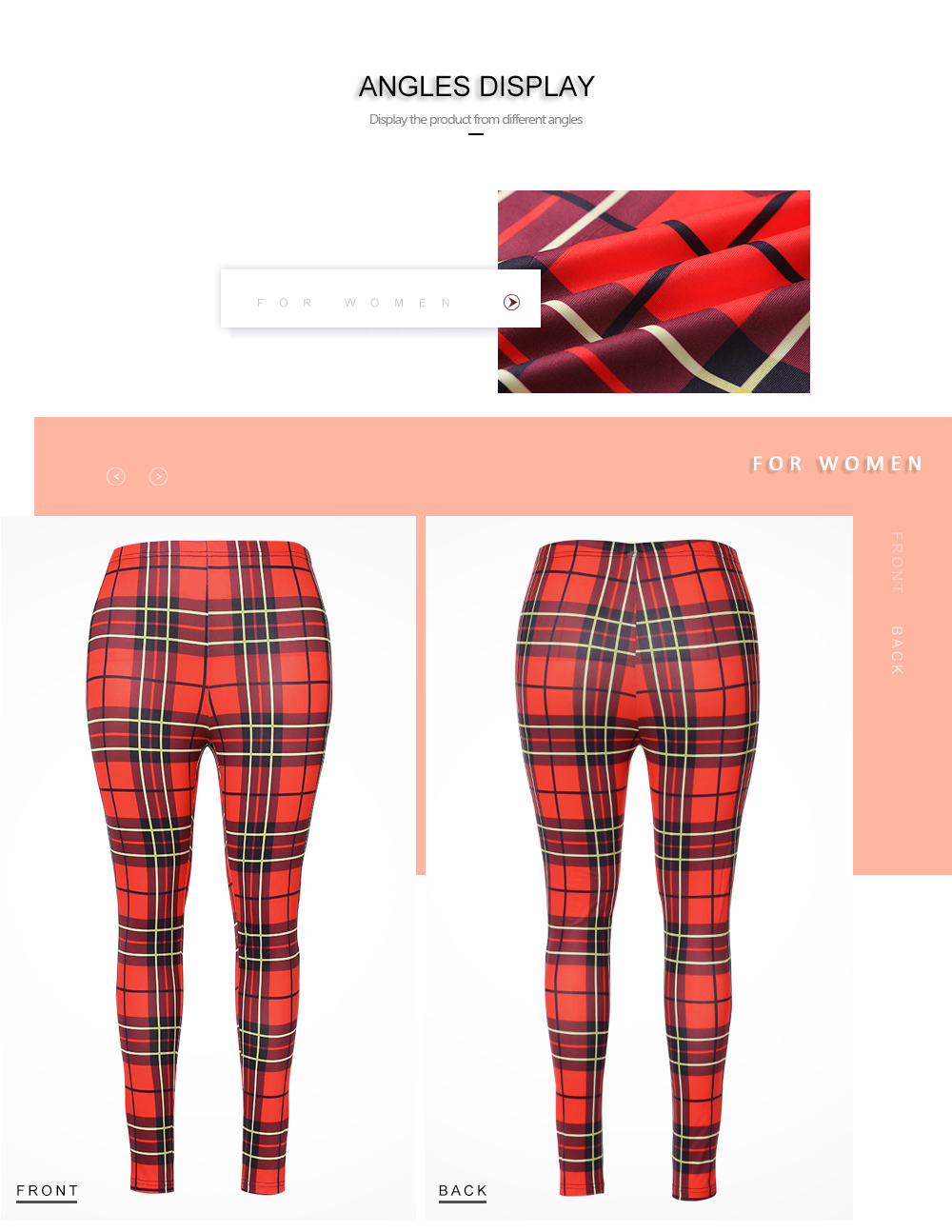 Large Size Assorted Plaid Stretchy Ankle Tight Leggings for Women