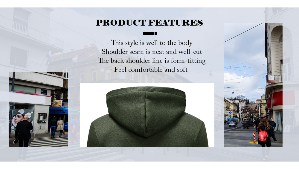 Hooded Collar Button Long Cardigan Sweatshirt for Men