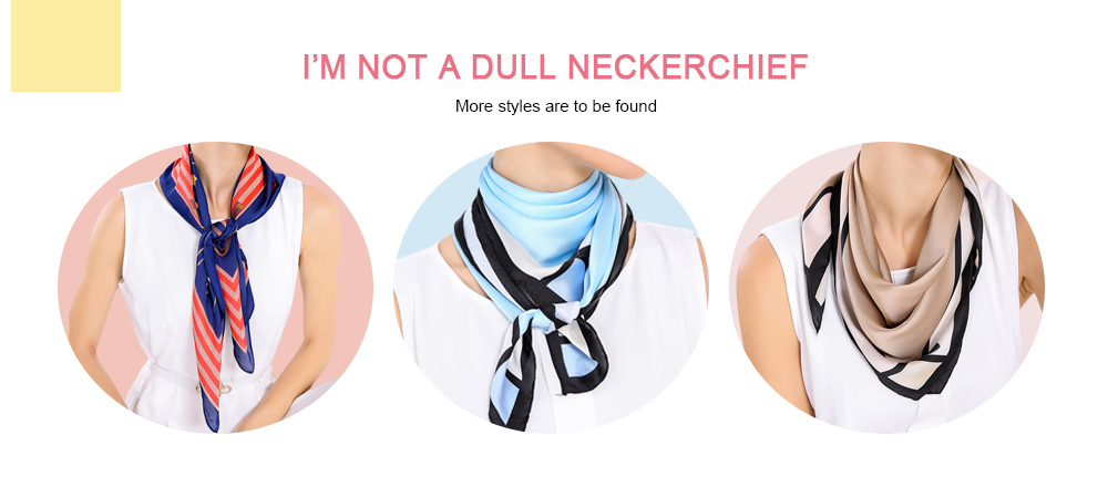 Classic Patchwork Print Square Neckerchief Women Scarf