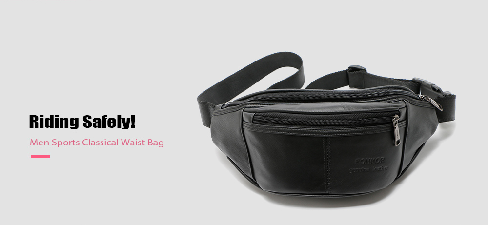 Fashion Sports Men's Fanny Pack Genuine Leather Travel Waist Bag High-grade Men Bags Shoulder Travel Accessories