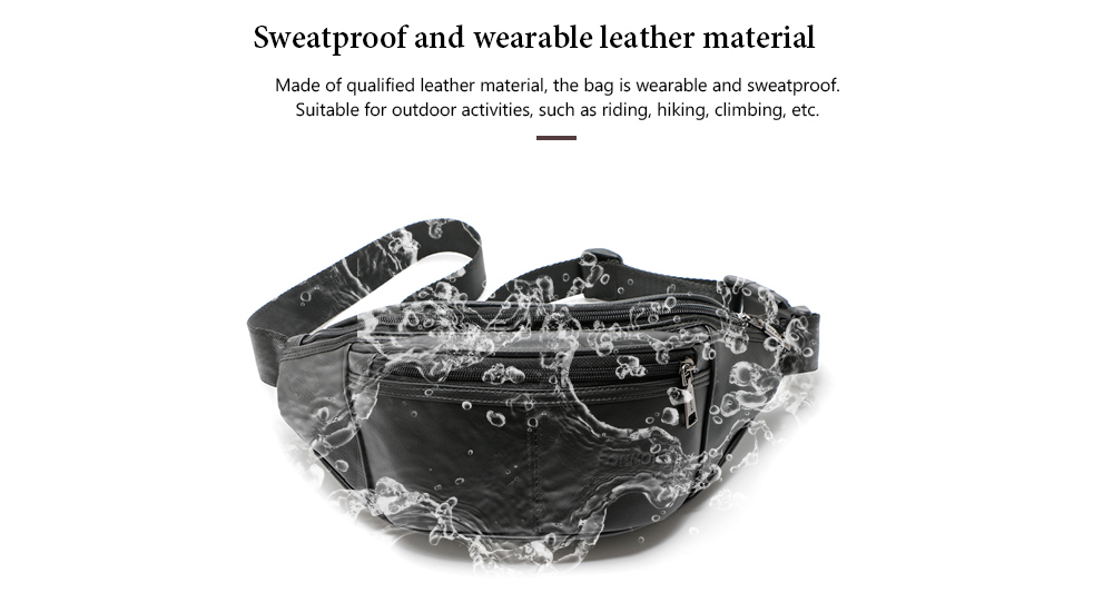 Fashion Sports Men's Fanny Pack Genuine Leather Travel Waist Bag High-grade Men Bags Shoulder Travel Accessories
