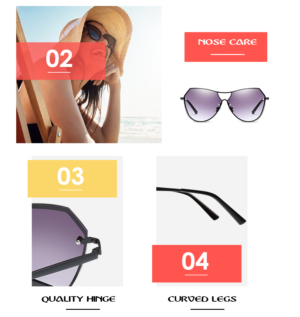 Metal Frame Sunglasses Gradient Colors Lenses