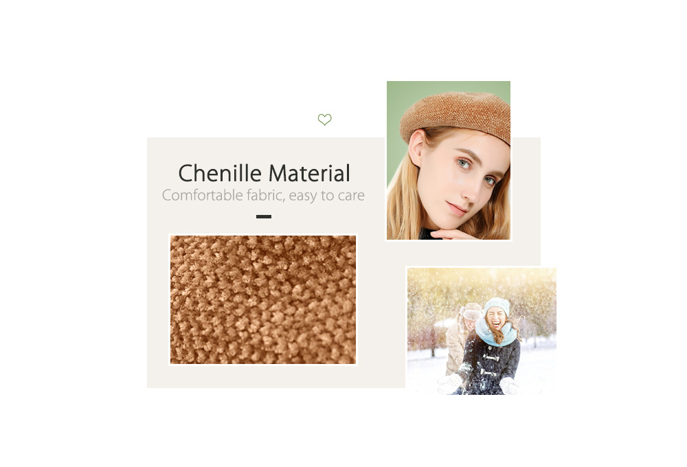 Fashion Women Chenille Plain Beret Cap Winter Warm Hat
