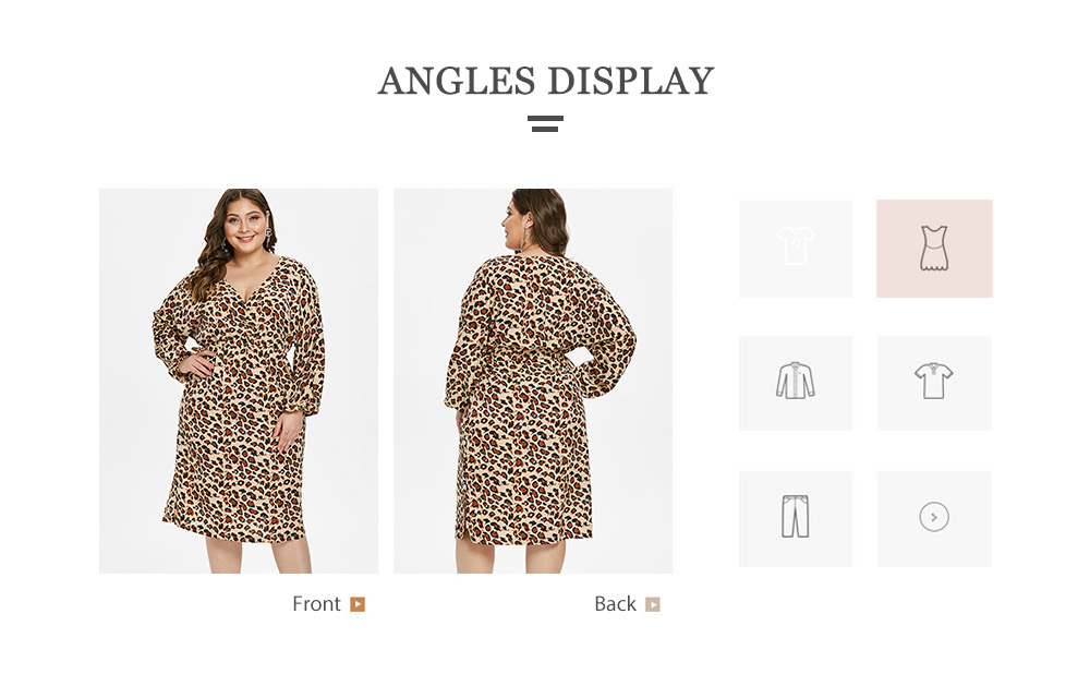Plus Size Ruched Leopard Print Dress