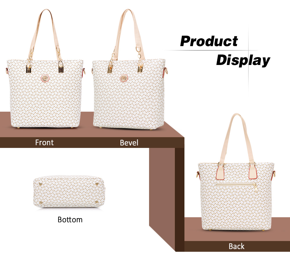 Geometric Tote Handbag 5Pc Set