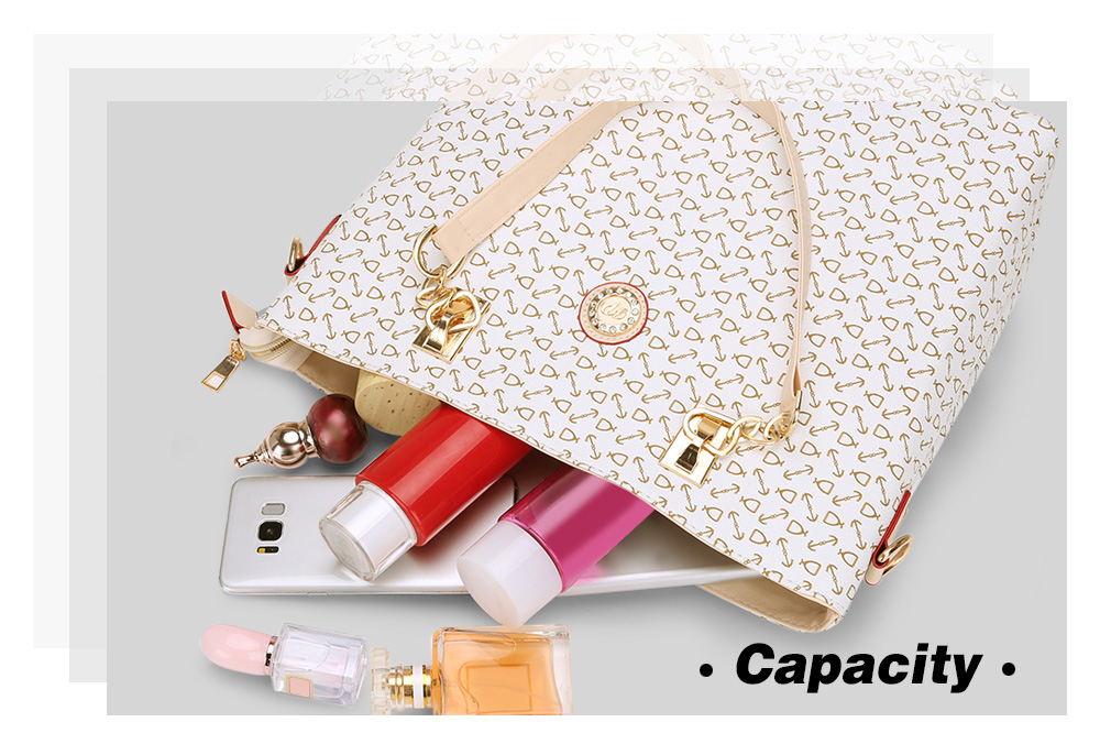 Geometric Tote Handbag 5Pc Set
