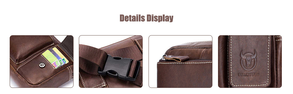 Men Genuine Leather Vintage Waist Bag Business Crossbody for 6 Inch Phones