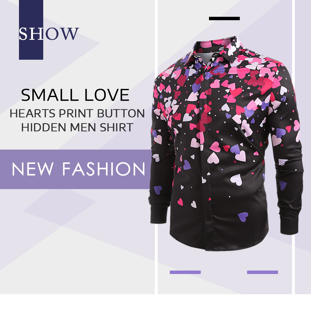 Small Love Hearts Print Long Sleeve Shirt