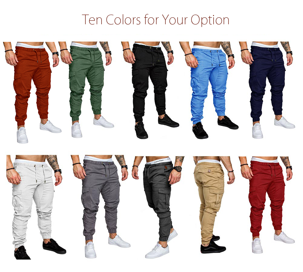 Men Casual Elastic Sports Trousers Large Size - Dark Gray - 3597295728 ...